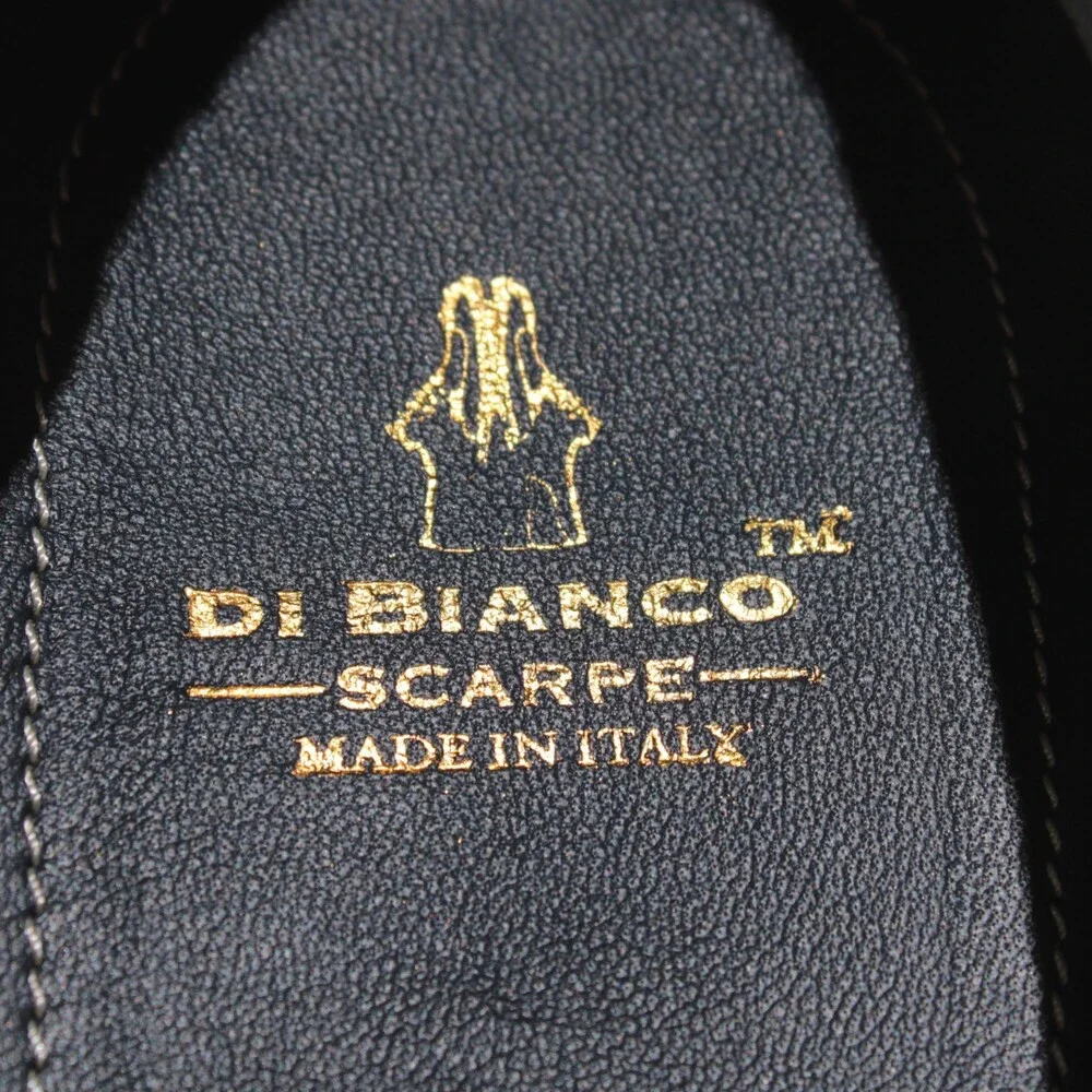 Di Bianco NWB Slip On Loafers Size 11.5 US in Dark Blue Pebbled Leather